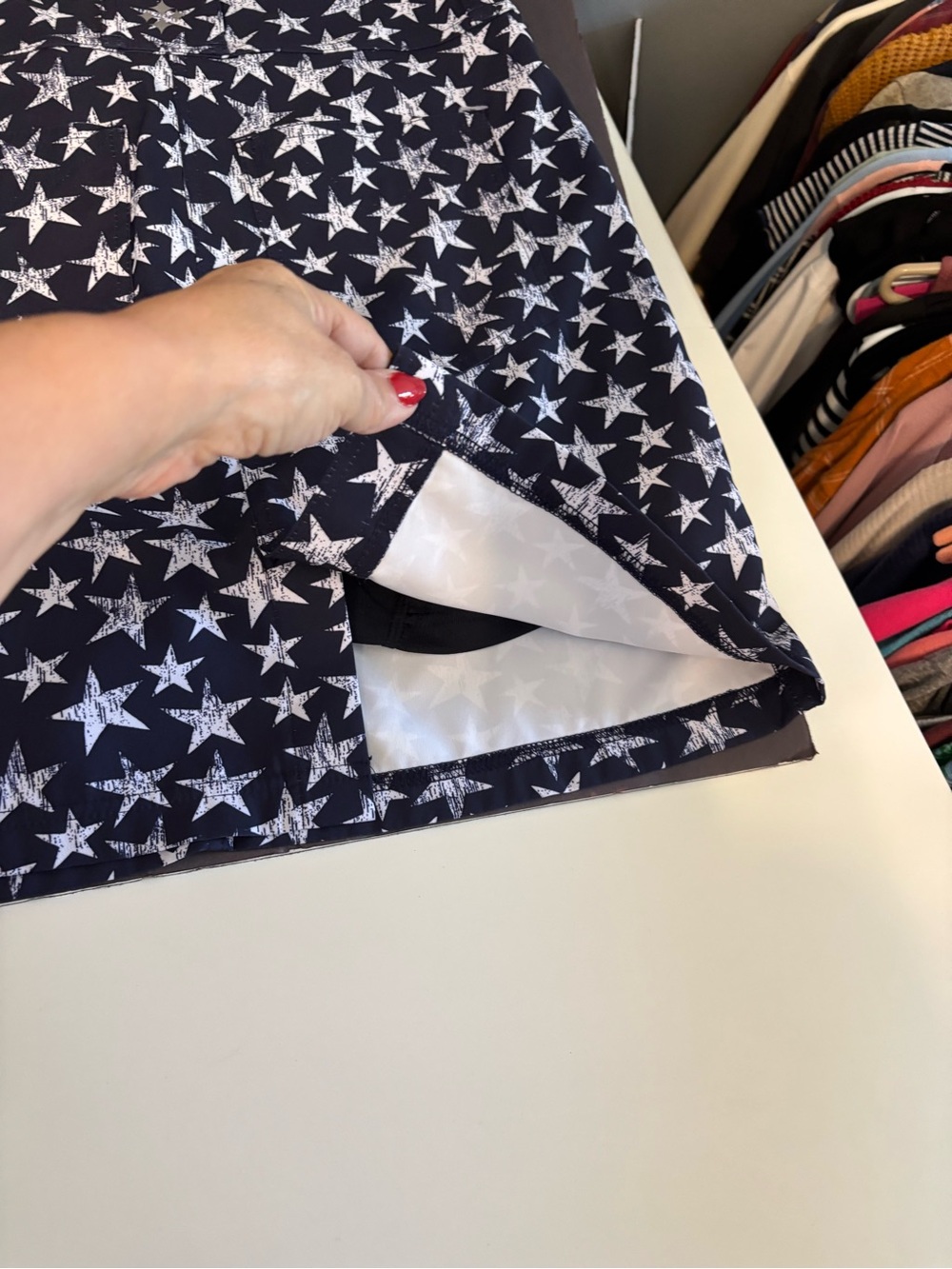 Jofit Dark Navy Mini Skirt with White Star Print - Picture 8 of 12